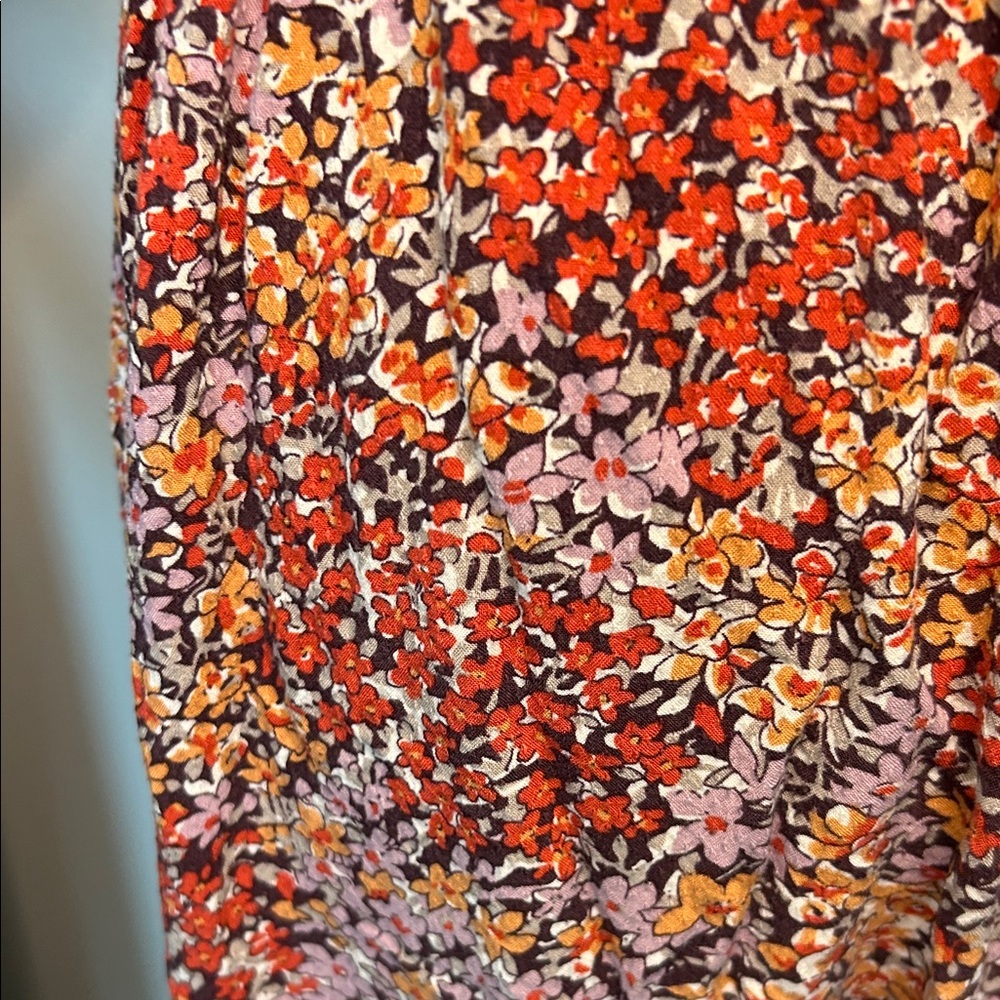 Cynthia Rowley BOHO hi-low Floral Red Maxi Skirt size Small - Picture 8 of 11